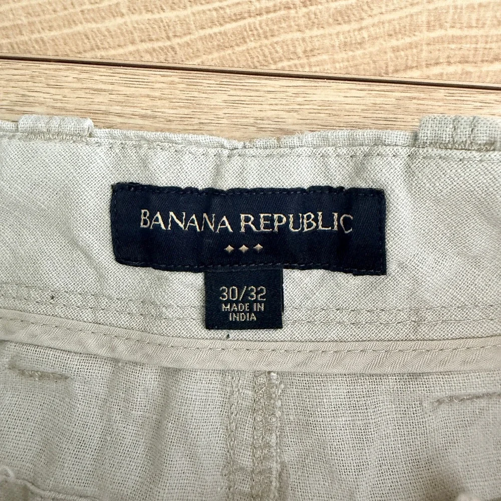 Vintage Banana Republic Linen Blend Pants Mens Actual 30x30 Beige Straight Leg